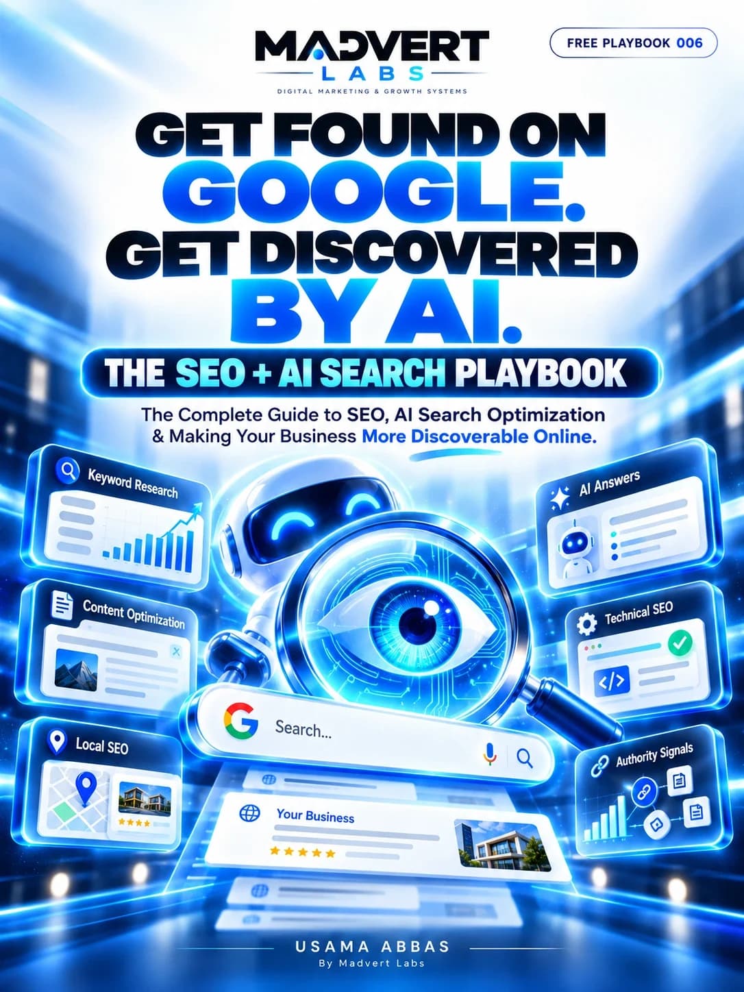 The SEO + AI Search Playbook: Madvert Labs free resource cover